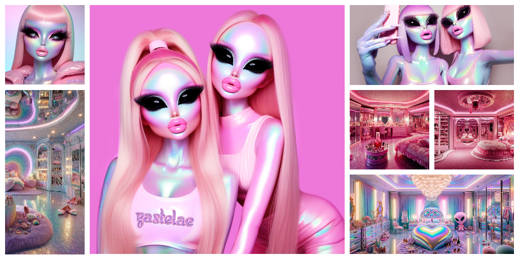 Glam Galaxy Girlies Wallpaper Set