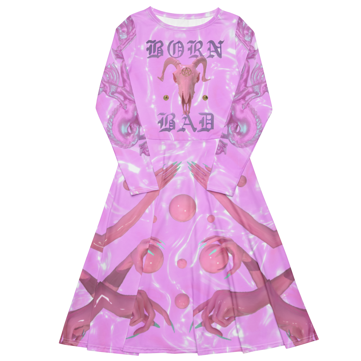 Born Bad Classic long sleeve midi dress